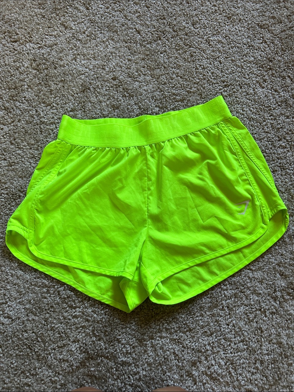 Gymshark Neon Yellow High-Visibility Women's Athletic Shorts